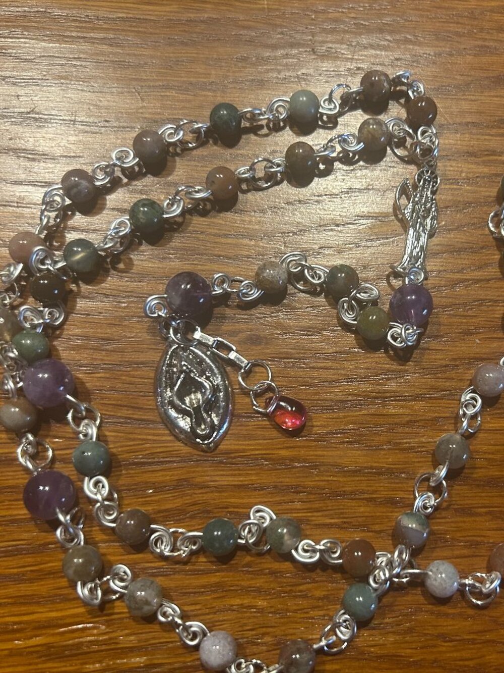 Handmade Feminist Rosary with Multi Stone Beads